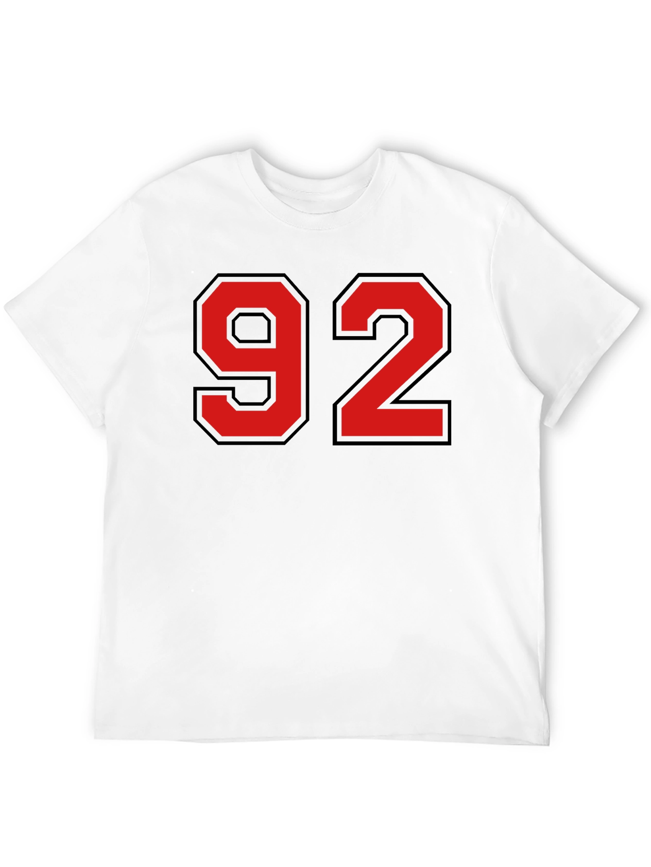 Black T-Shirt with Red Number 92