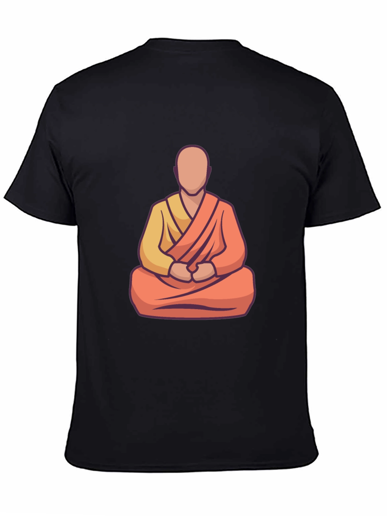 Zen Monk Graphic Tee - Black Casual T-Shirt