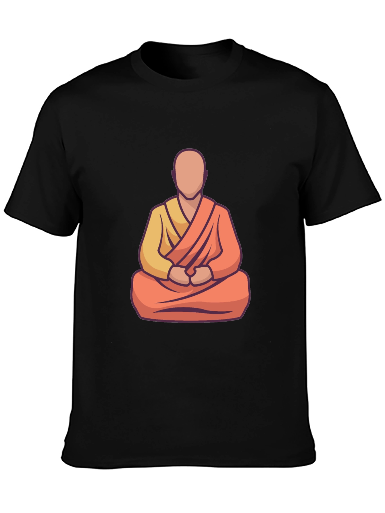 Zen Monk Graphic Tee - Black Casual T-Shirt