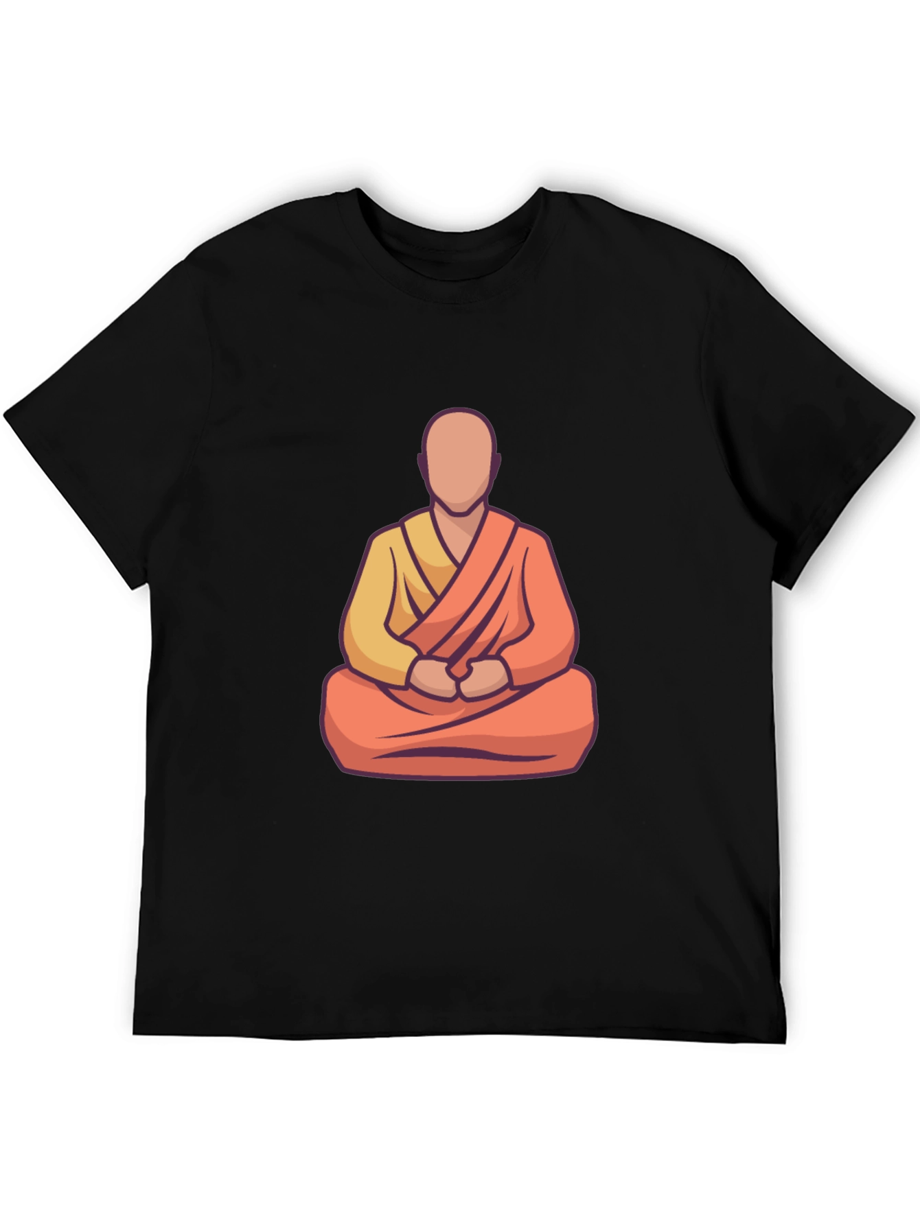 Zen Monk Graphic Tee - Black Casual T-Shirt