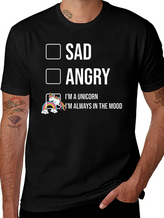Unicorn Mood T-Shirt - Sad Angry Always in the Mood Tee
