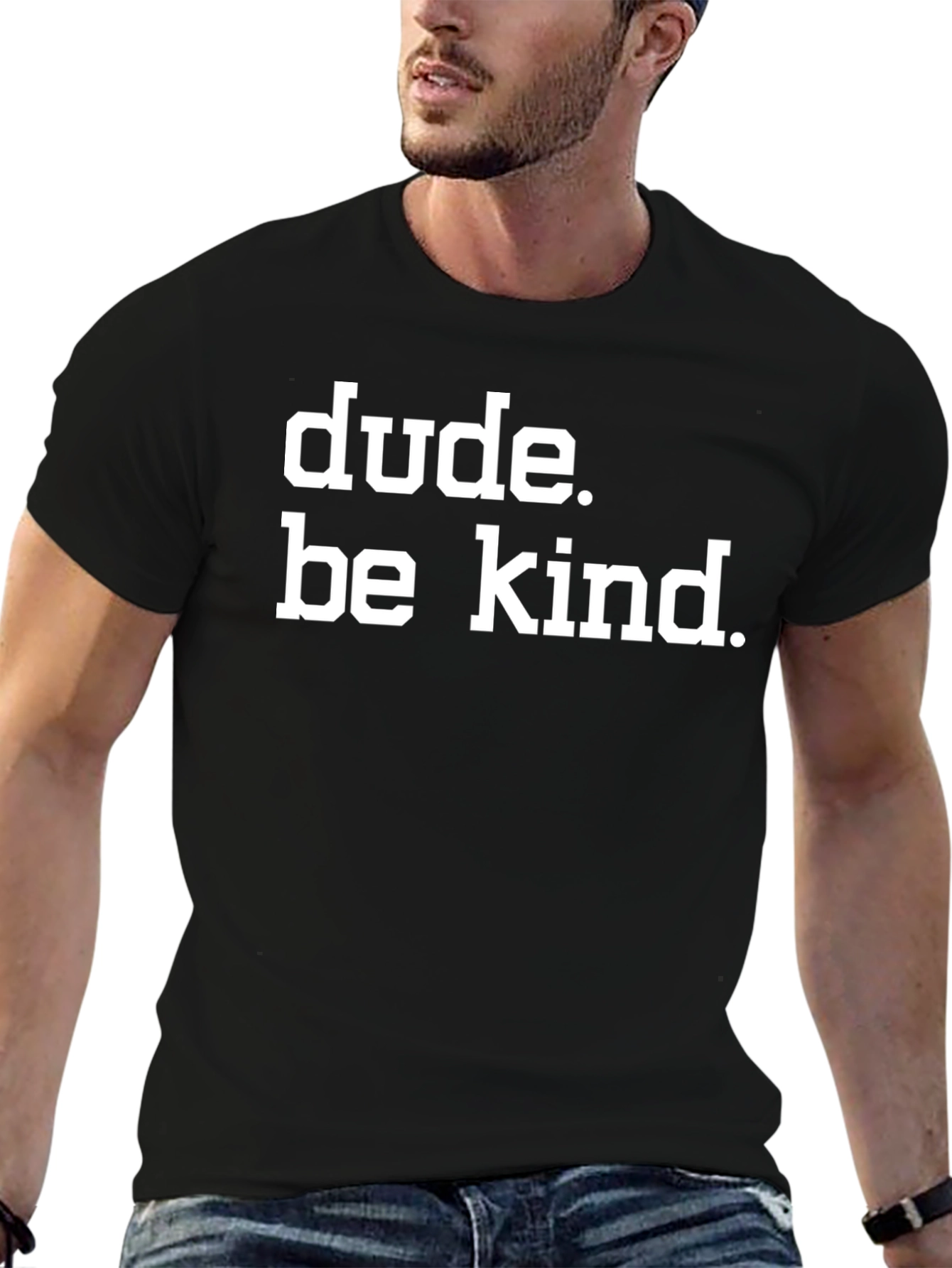Dude. Be Kind. Graphic Tee - Black Cotton T-Shirt
