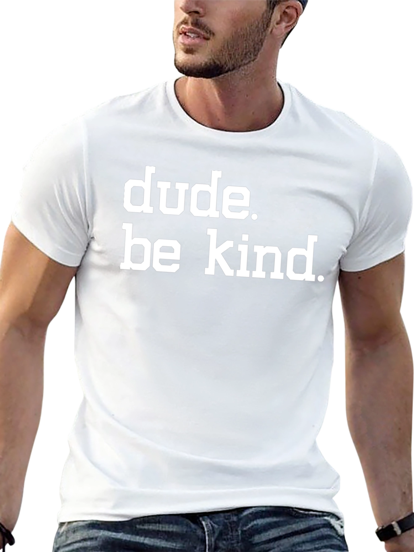 Dude. Be Kind. Graphic Tee - Black Cotton T-Shirt