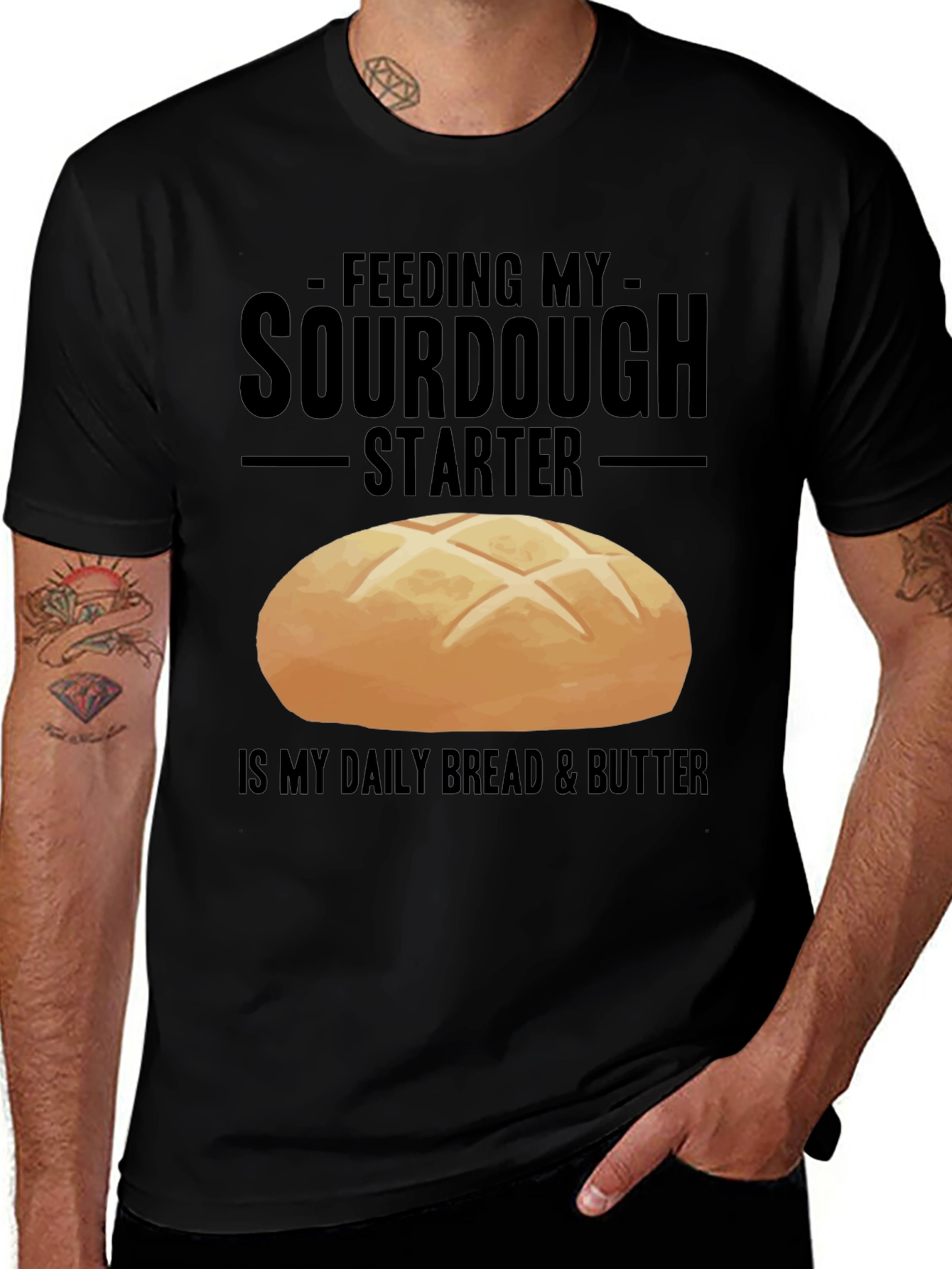 Sourdough Starter Black Graphic T-Shirt