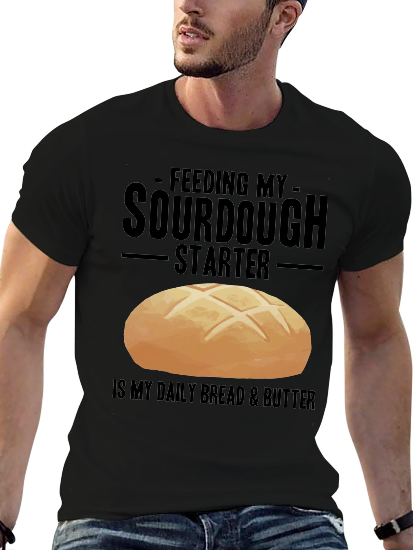 Sourdough Starter Black Graphic T-Shirt