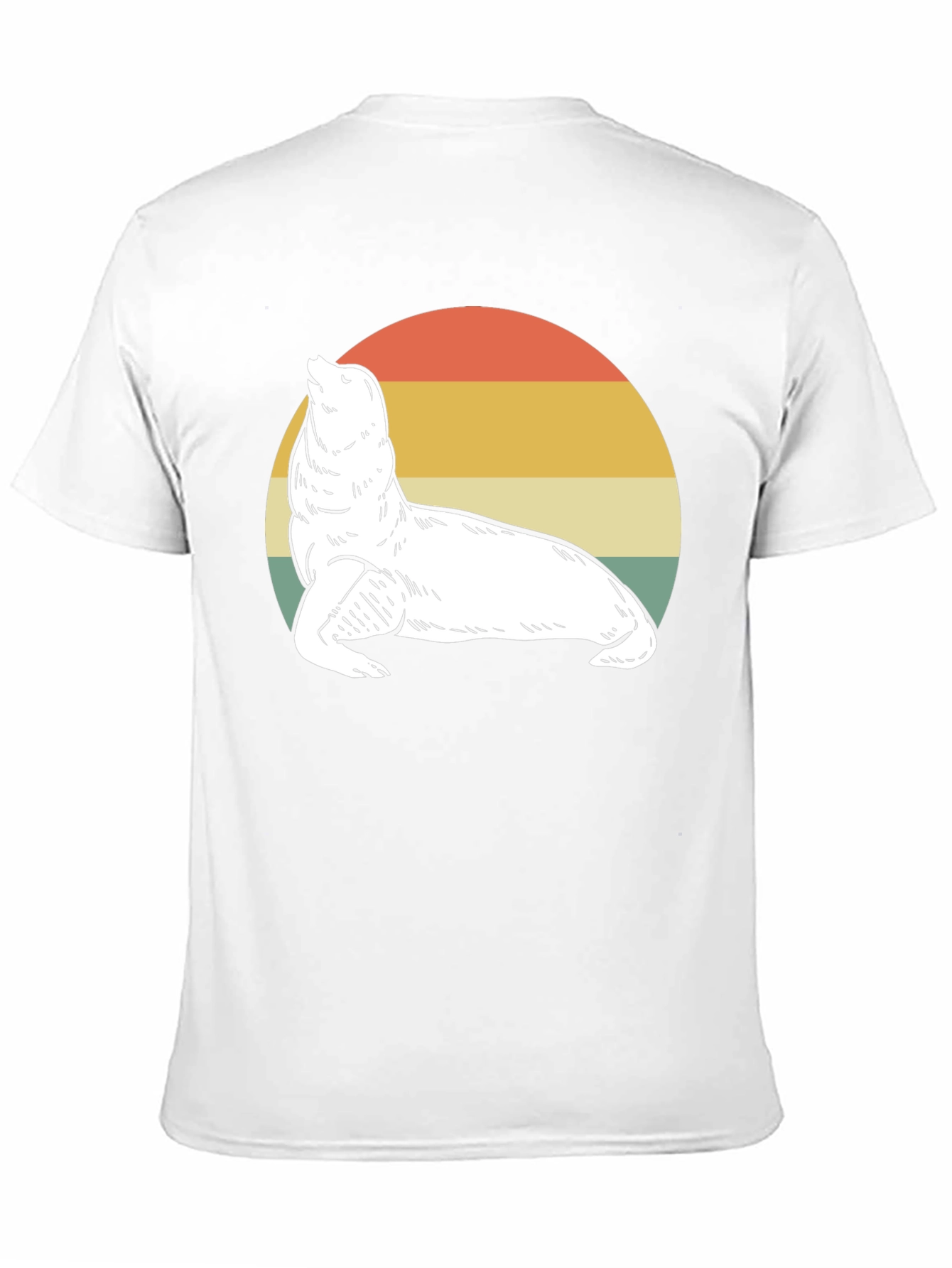 Retro Sea Lion Graphic Tee - Black Cotton T-Shirt