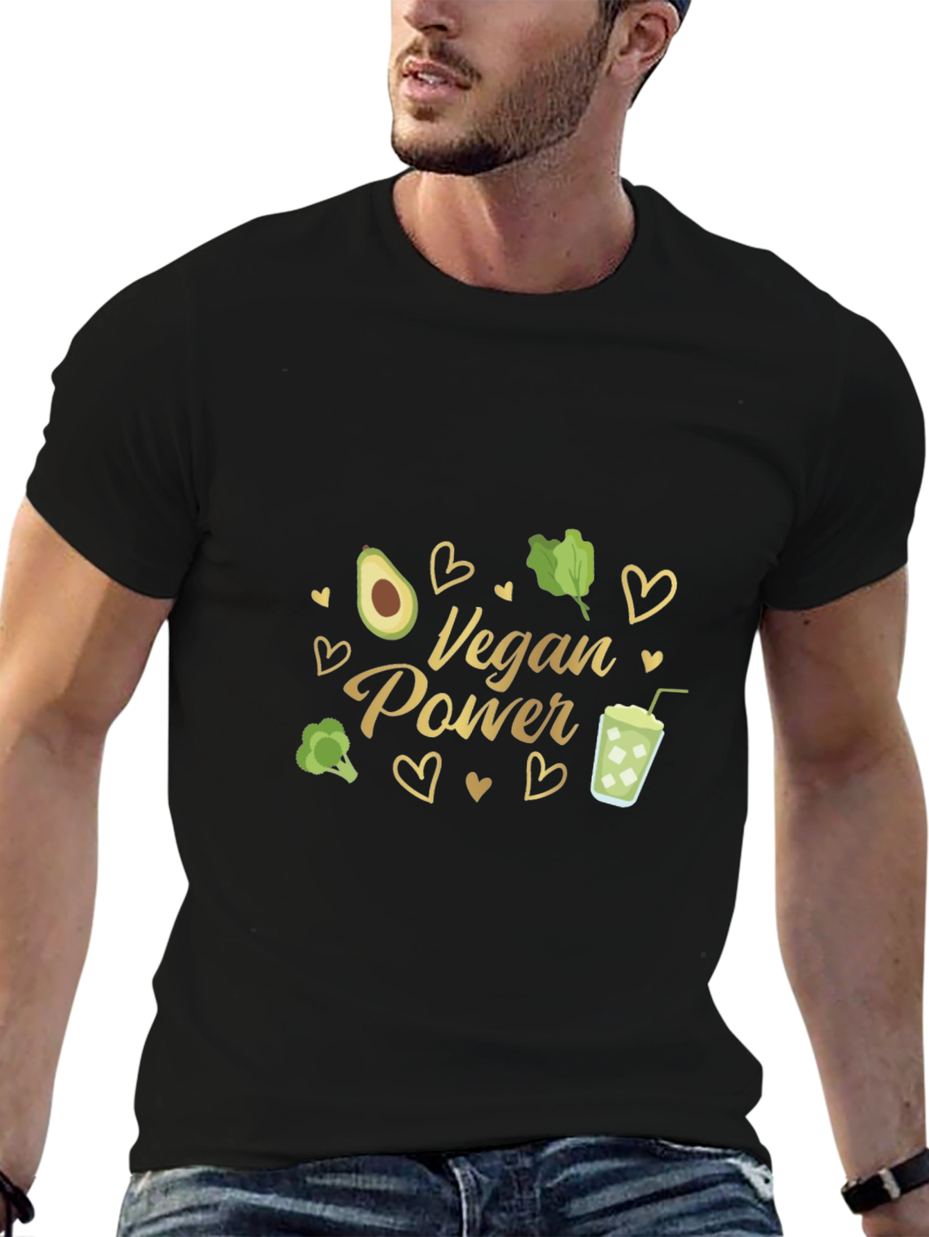 Vegan Power Graphic T-Shirt - Black