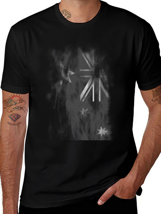 Australian Flag T-Shirt: Black Casual Tee