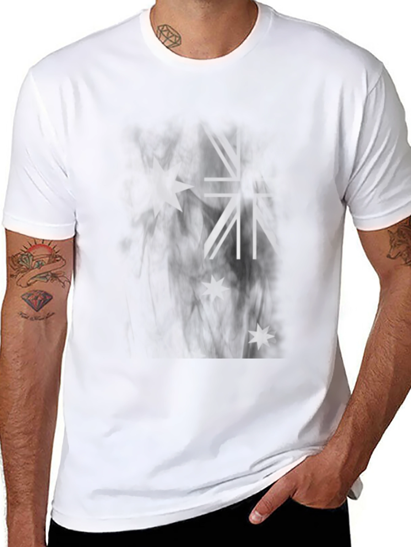 Australian Flag T-Shirt: Black Casual Tee