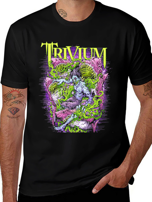 Trivium Band Graphic Print Black T-Shirt