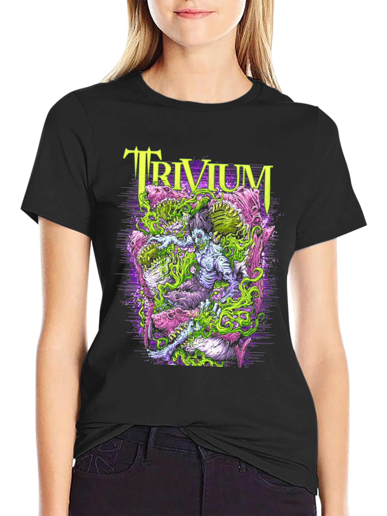 Trivium Band Graphic Print Black T-Shirt