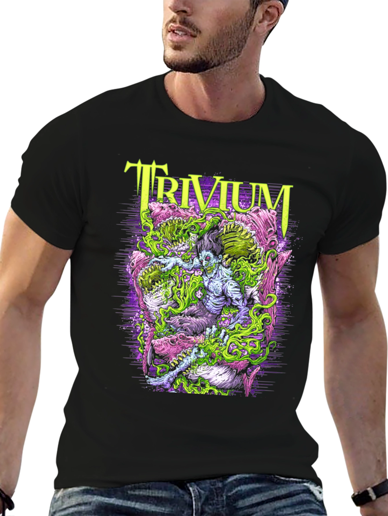 Trivium Band Graphic Print Black T-Shirt