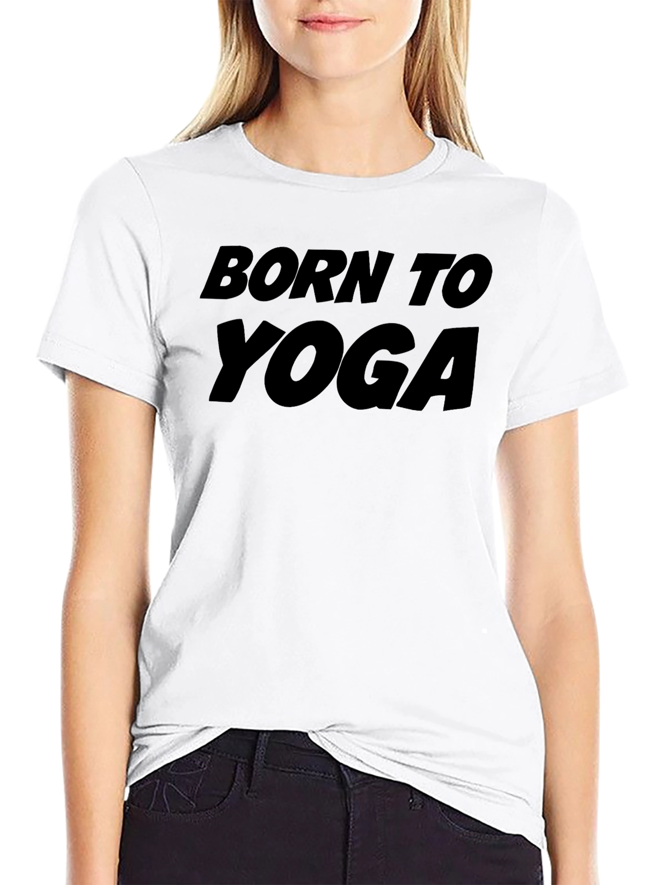 Born To Yoga Black Graphic Tee