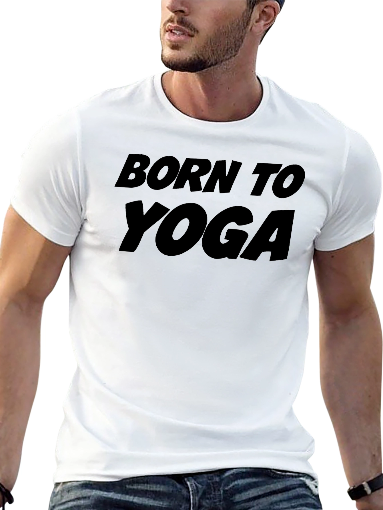 Born To Yoga Black Graphic Tee