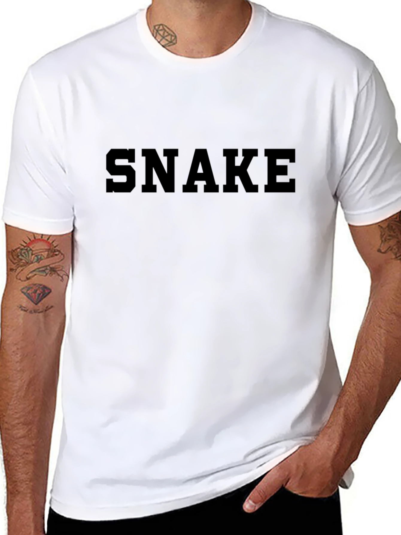 SNAKE Text Tee - Bold Black T-Shirt