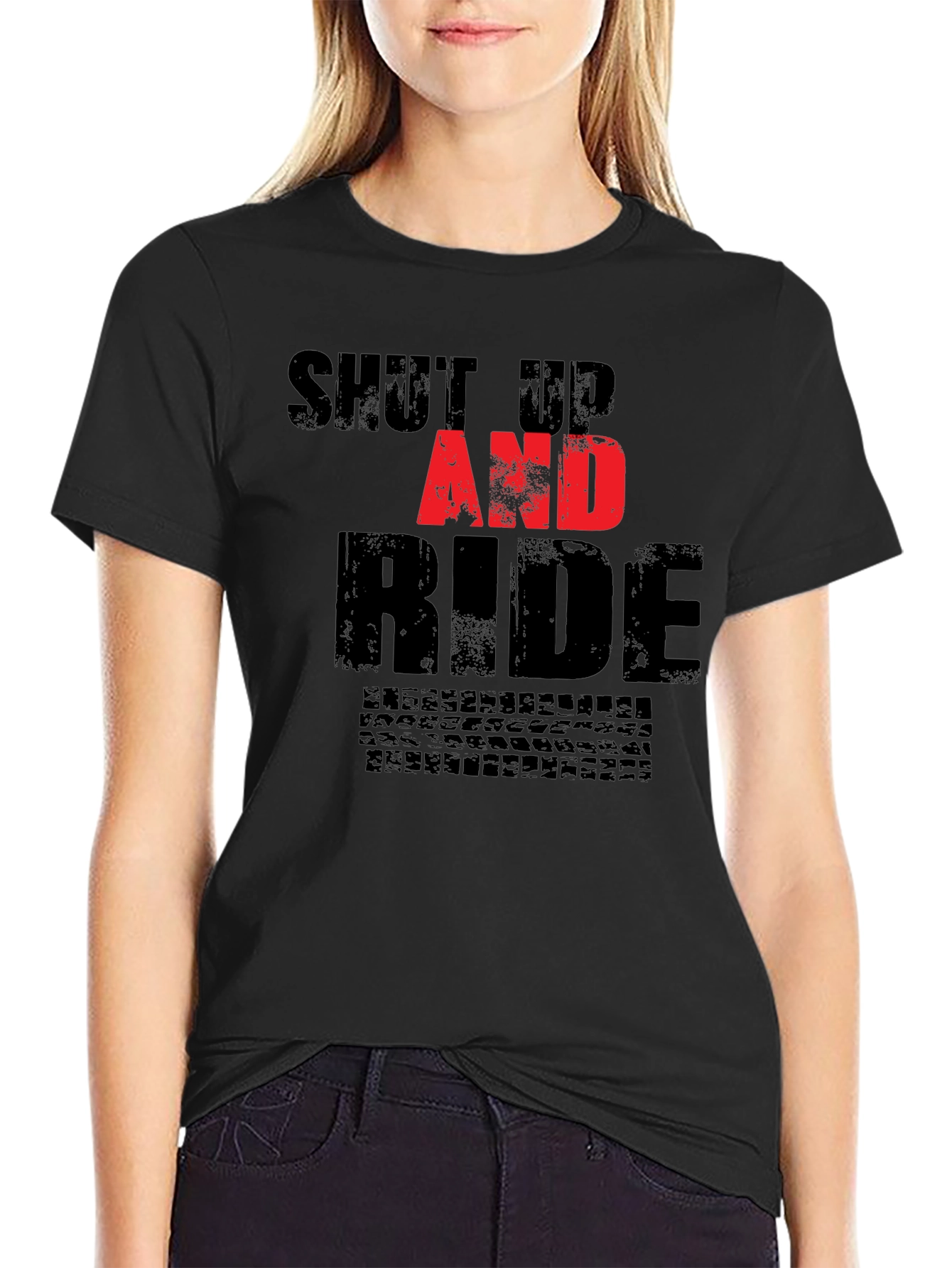 Shut Up and Ride Black Graphic Tee