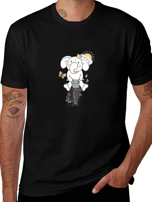 Elephant on Bike Graphic T-Shirt