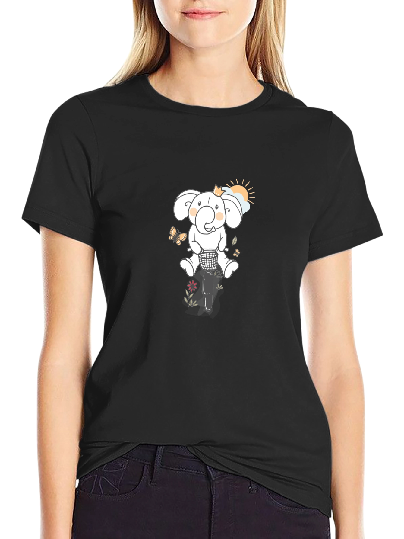 Elephant on Bike Graphic T-Shirt