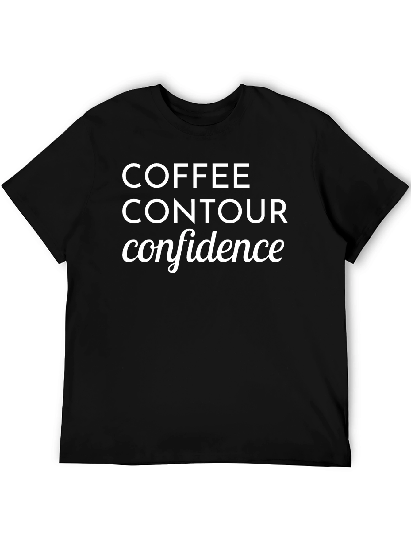 Coffee Contour Confidence Black Graphic Tee