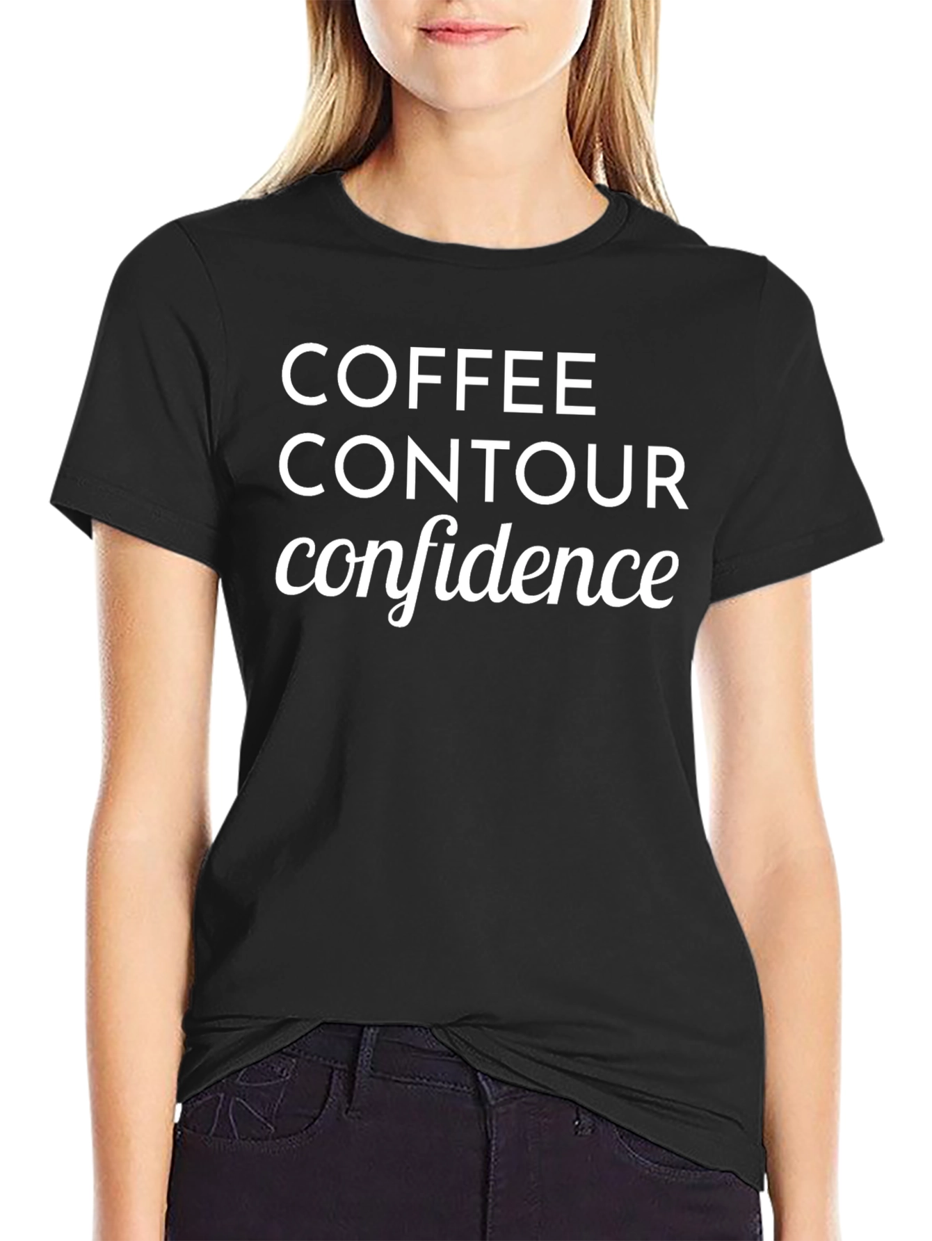 Coffee Contour Confidence Black Graphic Tee