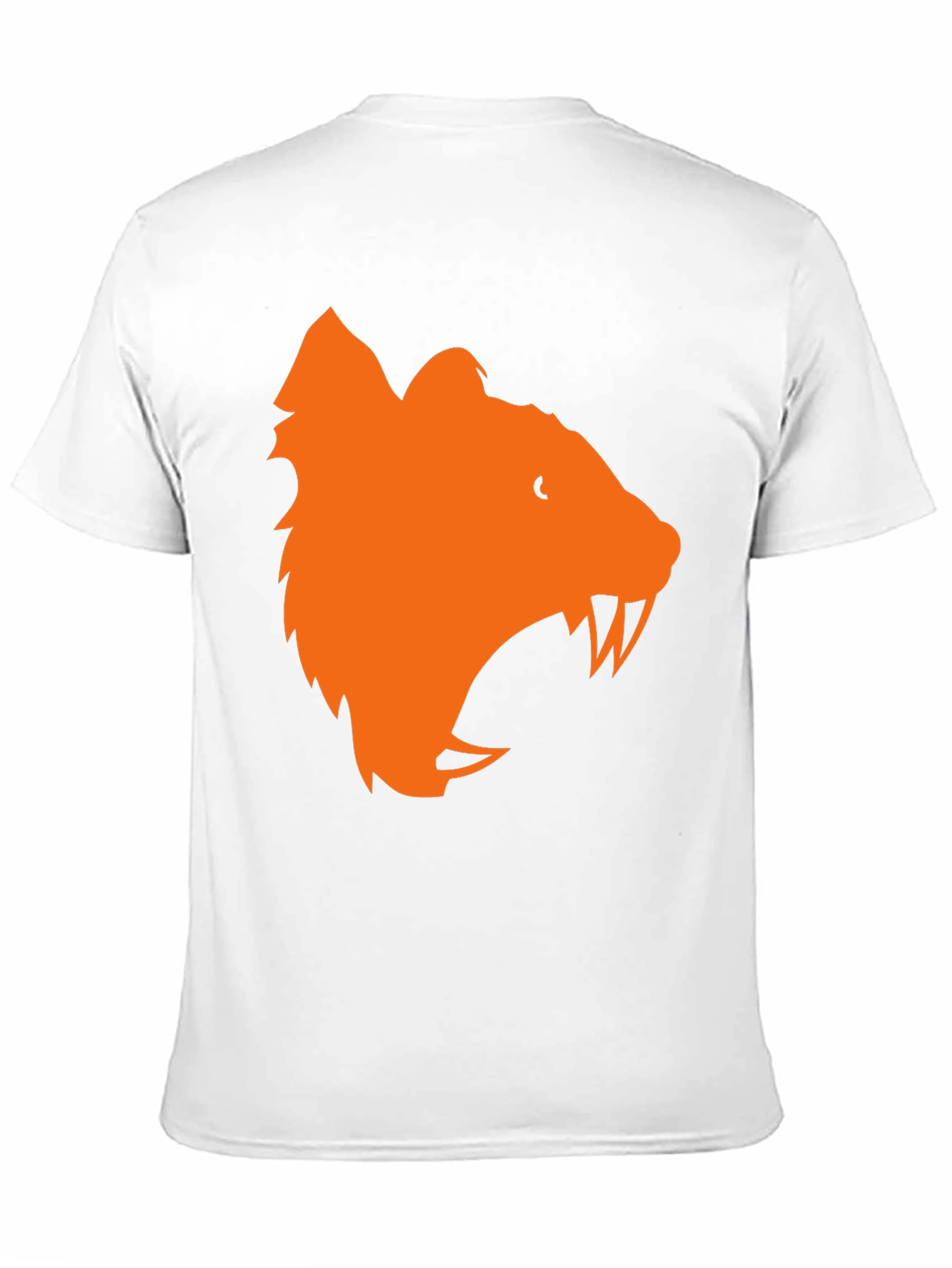 Orange Bear Graphic Black T-Shirt