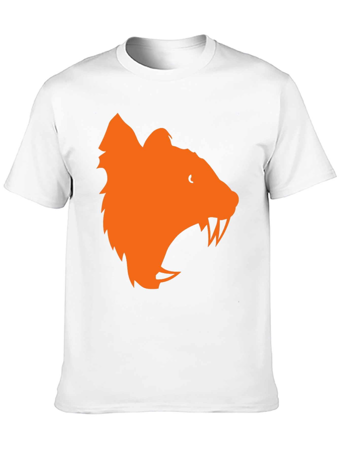 Orange Bear Graphic Black T-Shirt