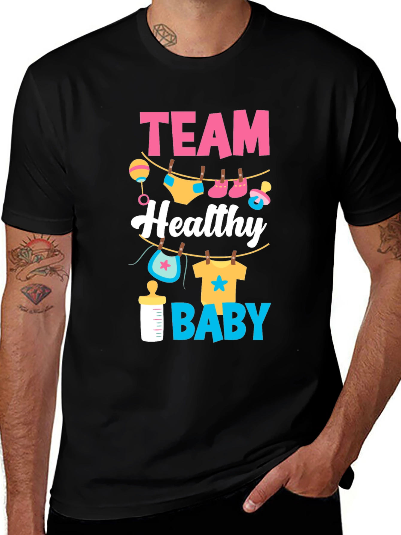 Team Healthy Baby Gender Reveal T-Shirt