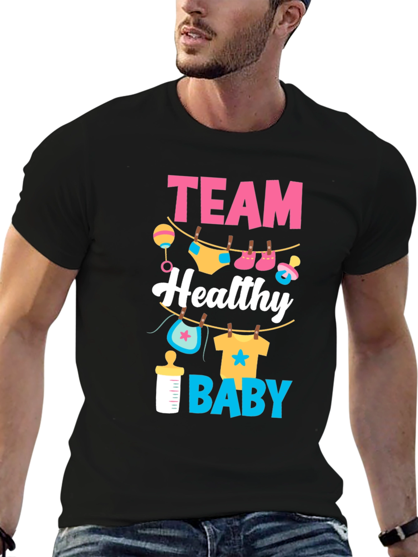 Team Healthy Baby Gender Reveal T-Shirt