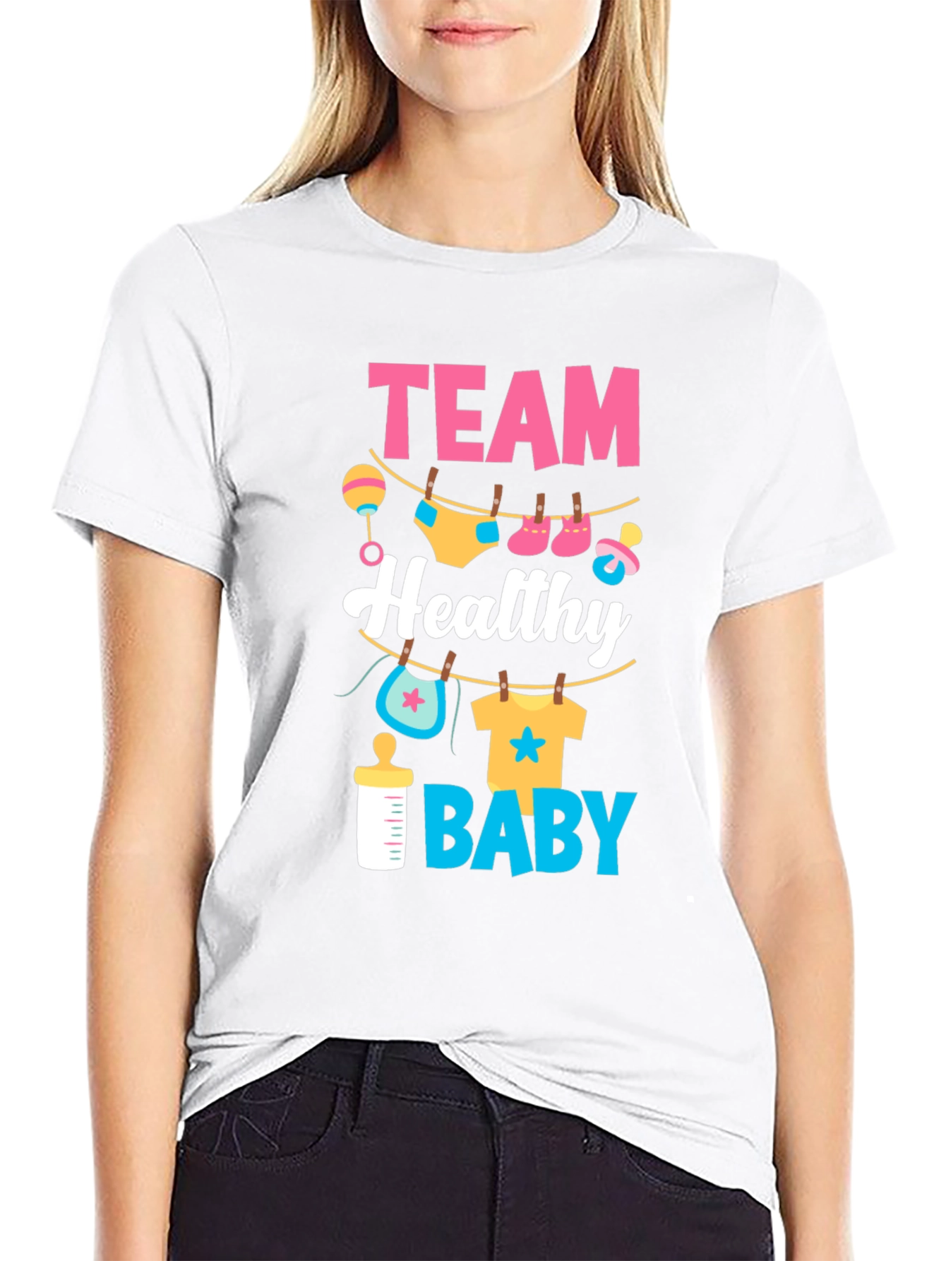 Team Healthy Baby Gender Reveal T-Shirt