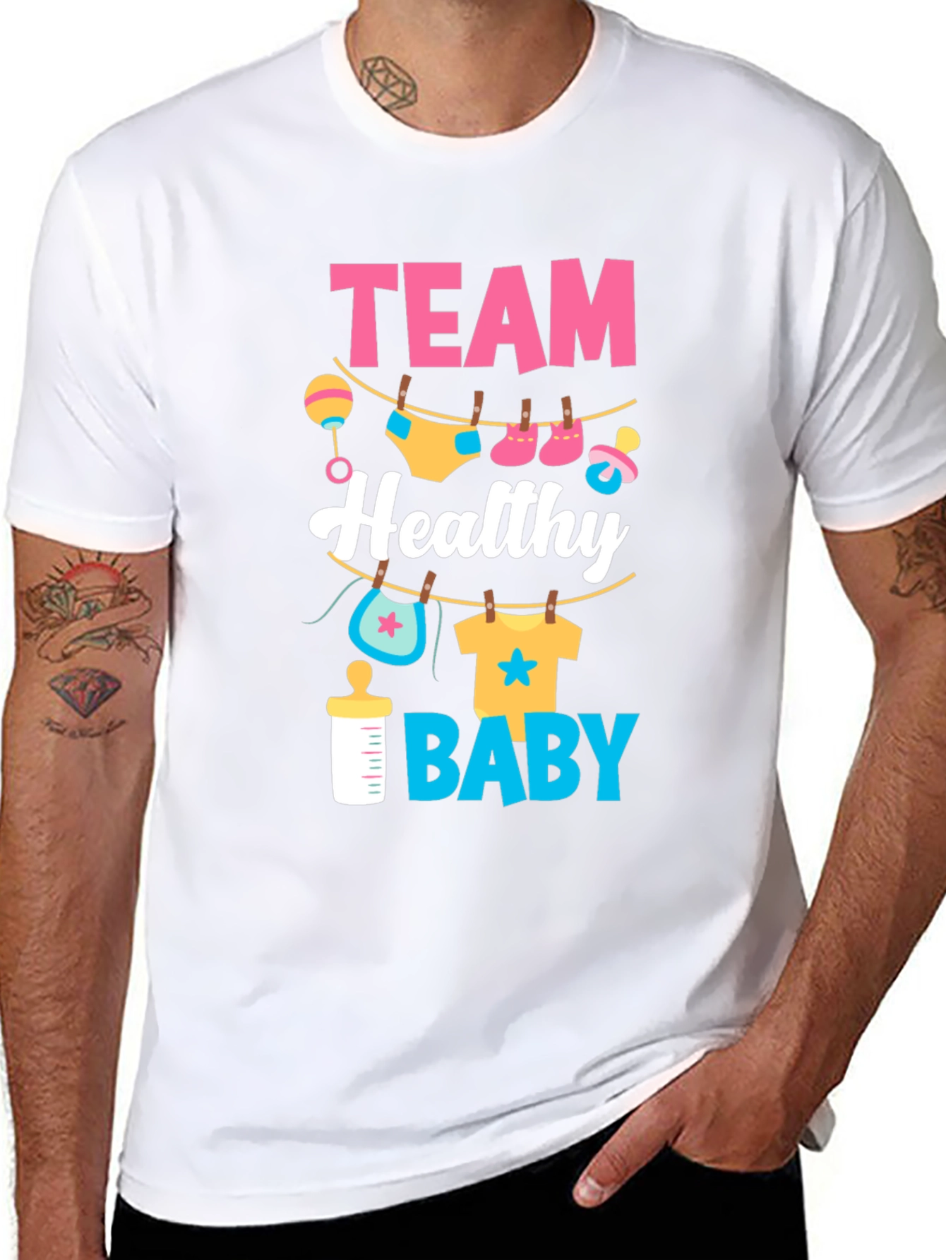 Team Healthy Baby Gender Reveal T-Shirt