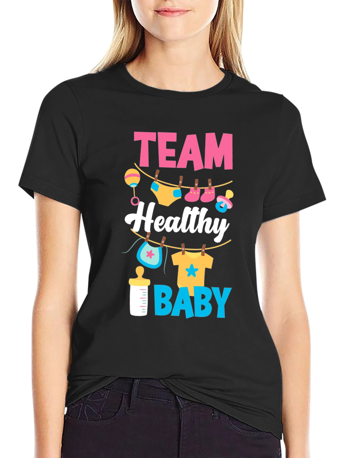 Team Healthy Baby Gender Reveal T-Shirt