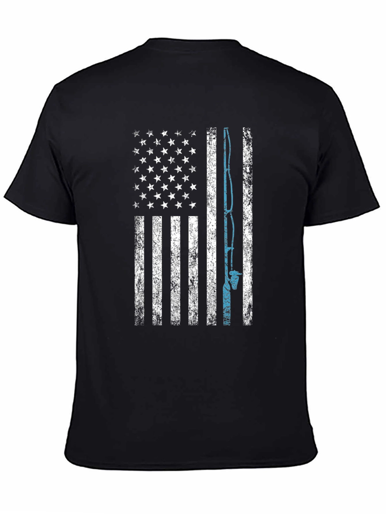 American Flag Fishing T-Shirt - Patriotic Fisherman Tee