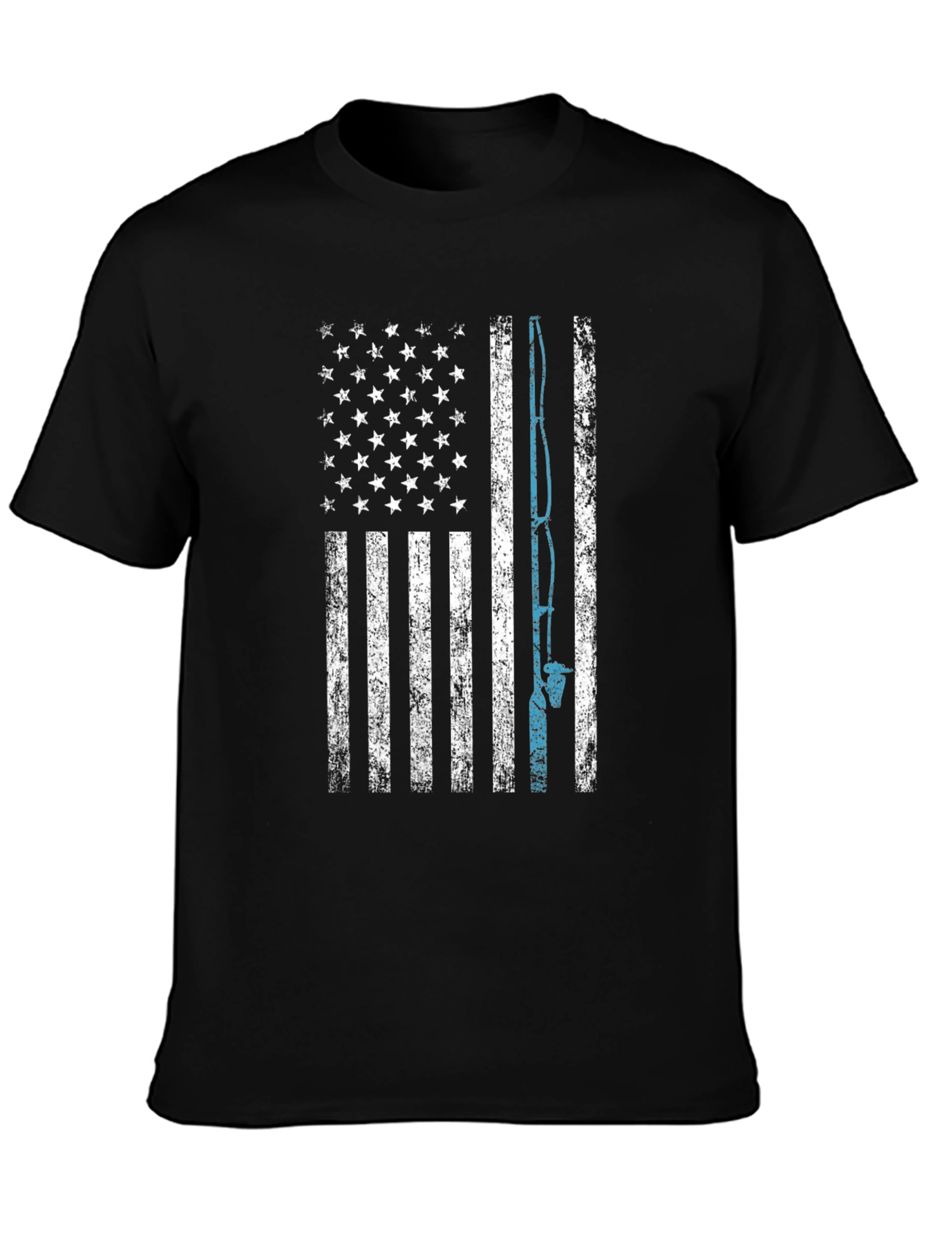 American Flag Fishing T-Shirt - Patriotic Fisherman Tee
