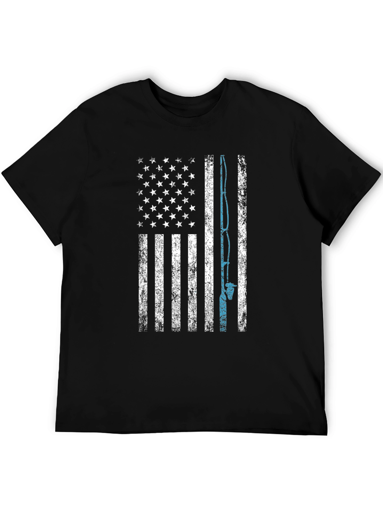 American Flag Fishing T-Shirt - Patriotic Fisherman Tee