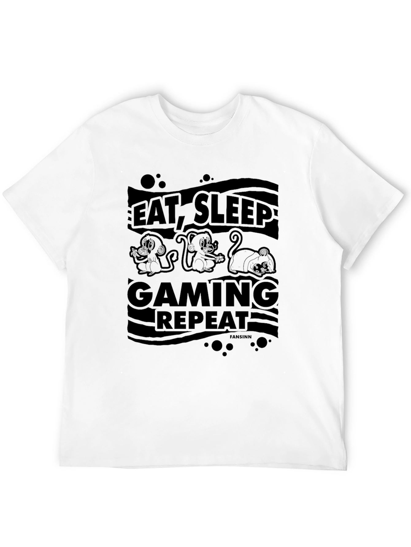 Eat Sleep Gaming Repeat Graphic Tee - Black