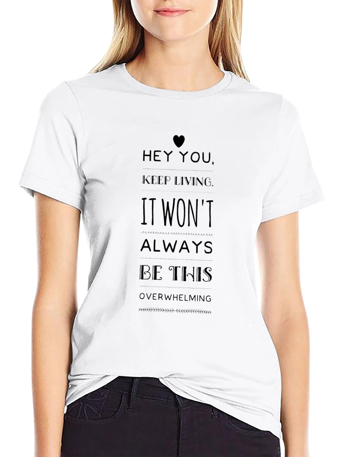 Inspirational Message Black T-Shirt - Keep Living