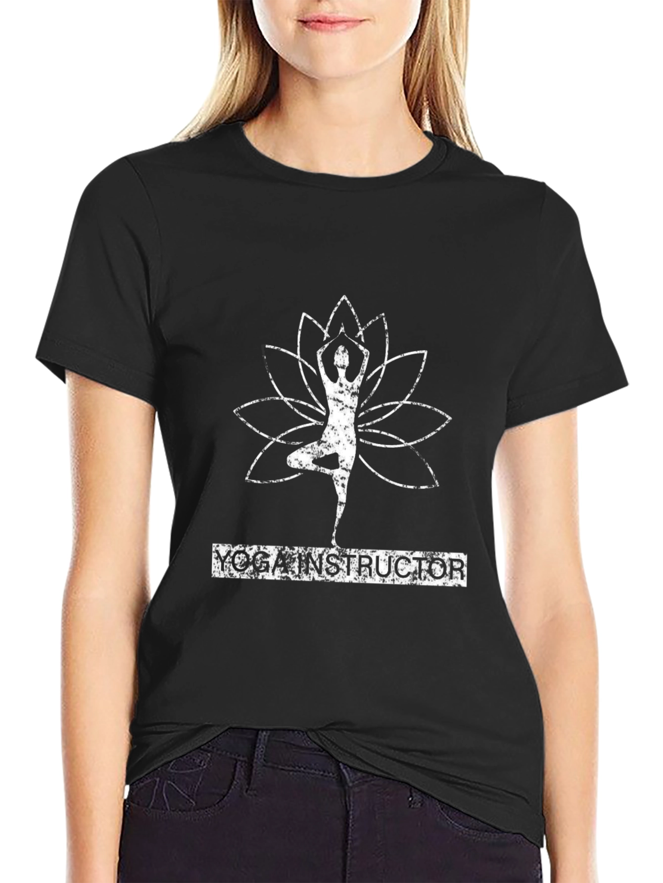 Yoga Instructor Black Graphic Tee