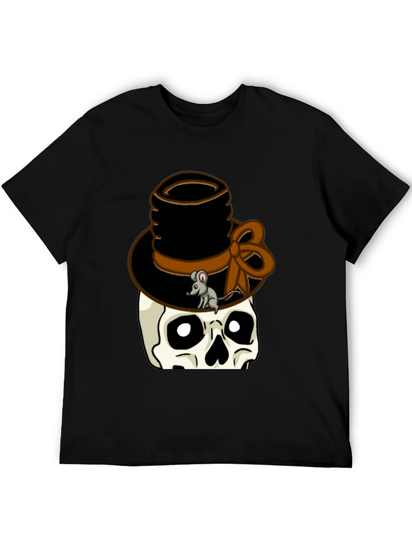 Skull with Top Hat Graphic Tee - Unique Design