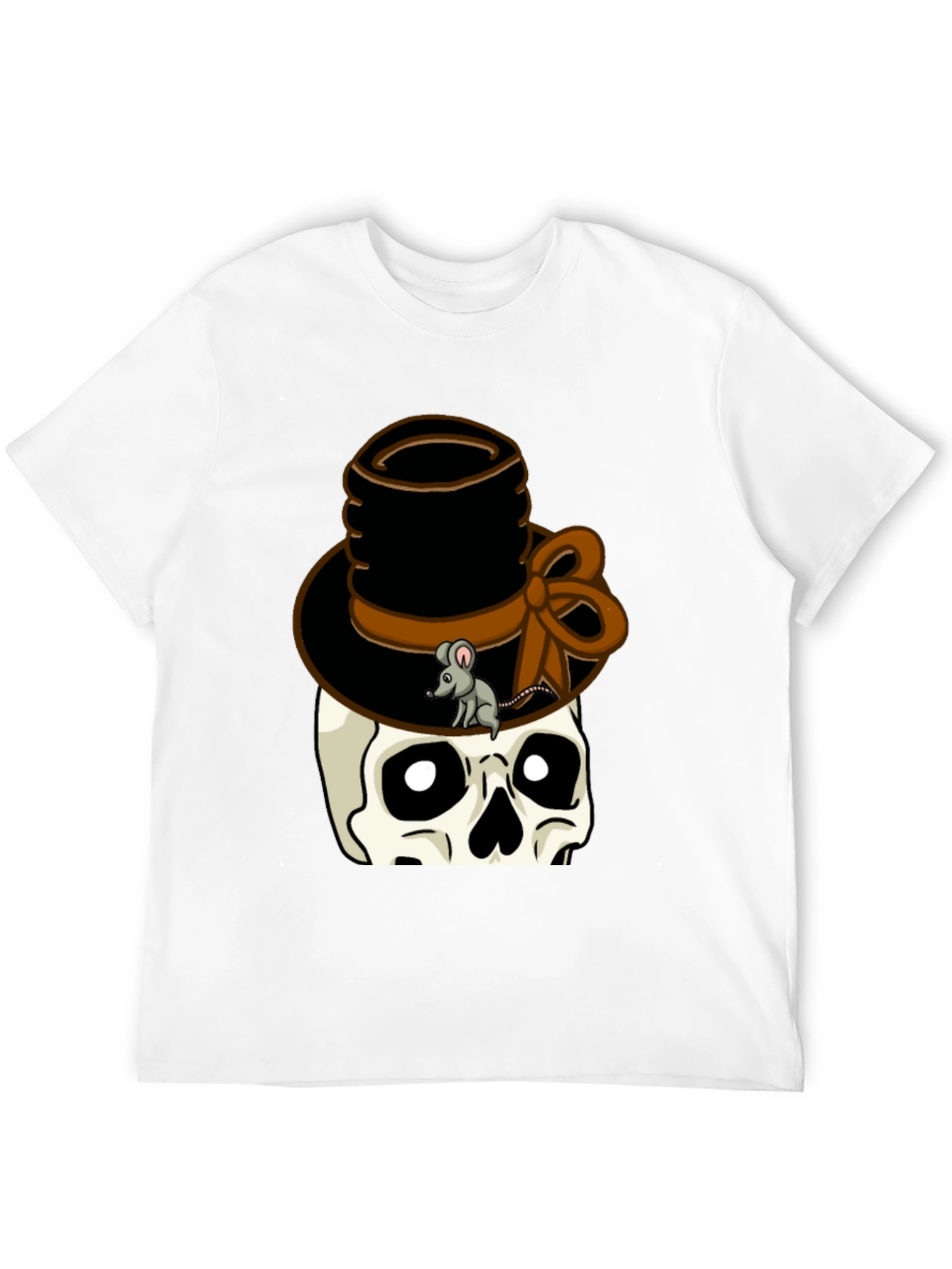 Skull with Top Hat Graphic Tee - Unique Design