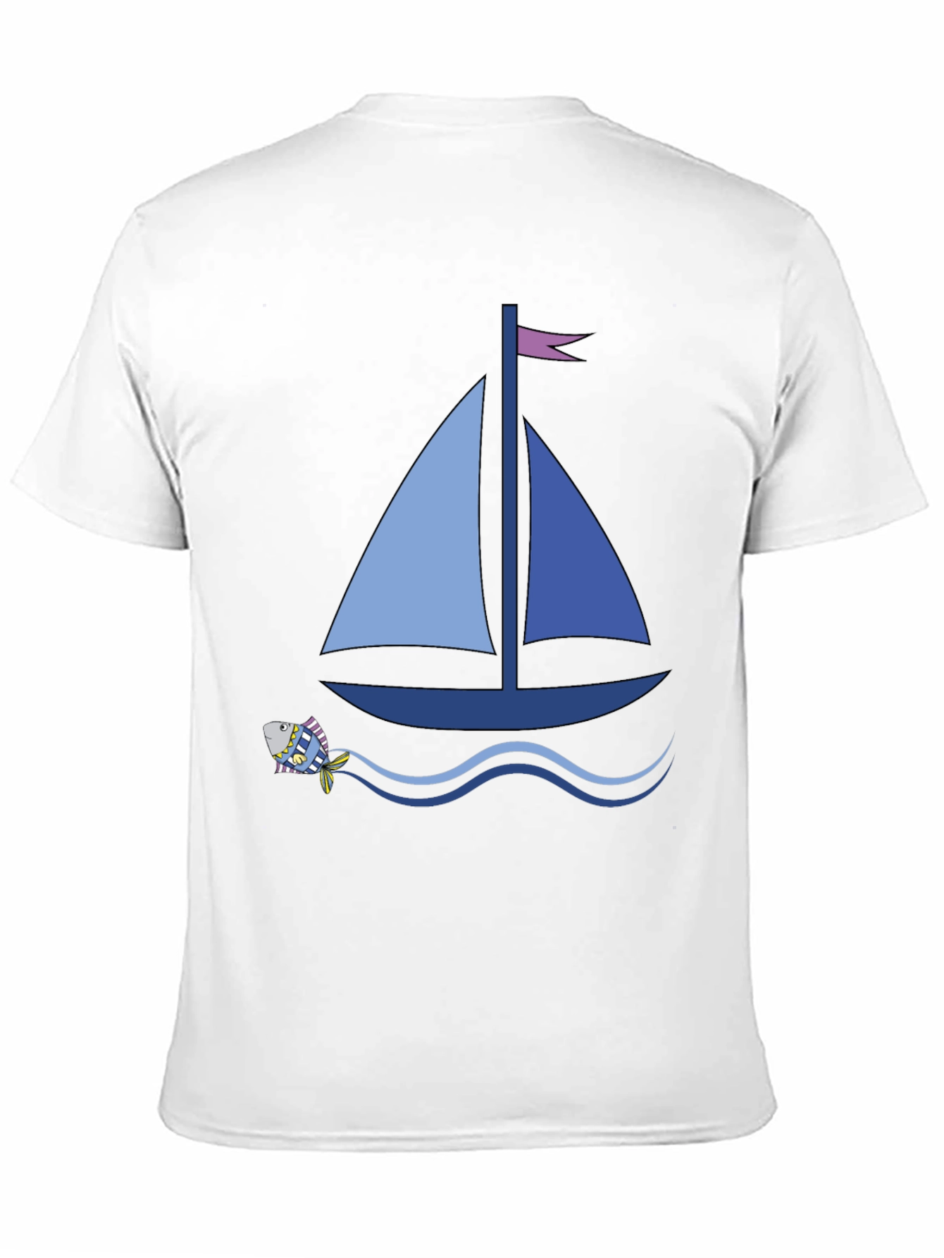 Sailboat Graphic Tee - Black Cotton Comfort