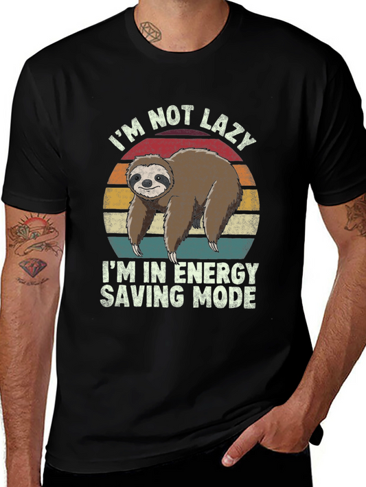 Im Not Lazy Sloth Graphic Tee - Energy Saving Mode
