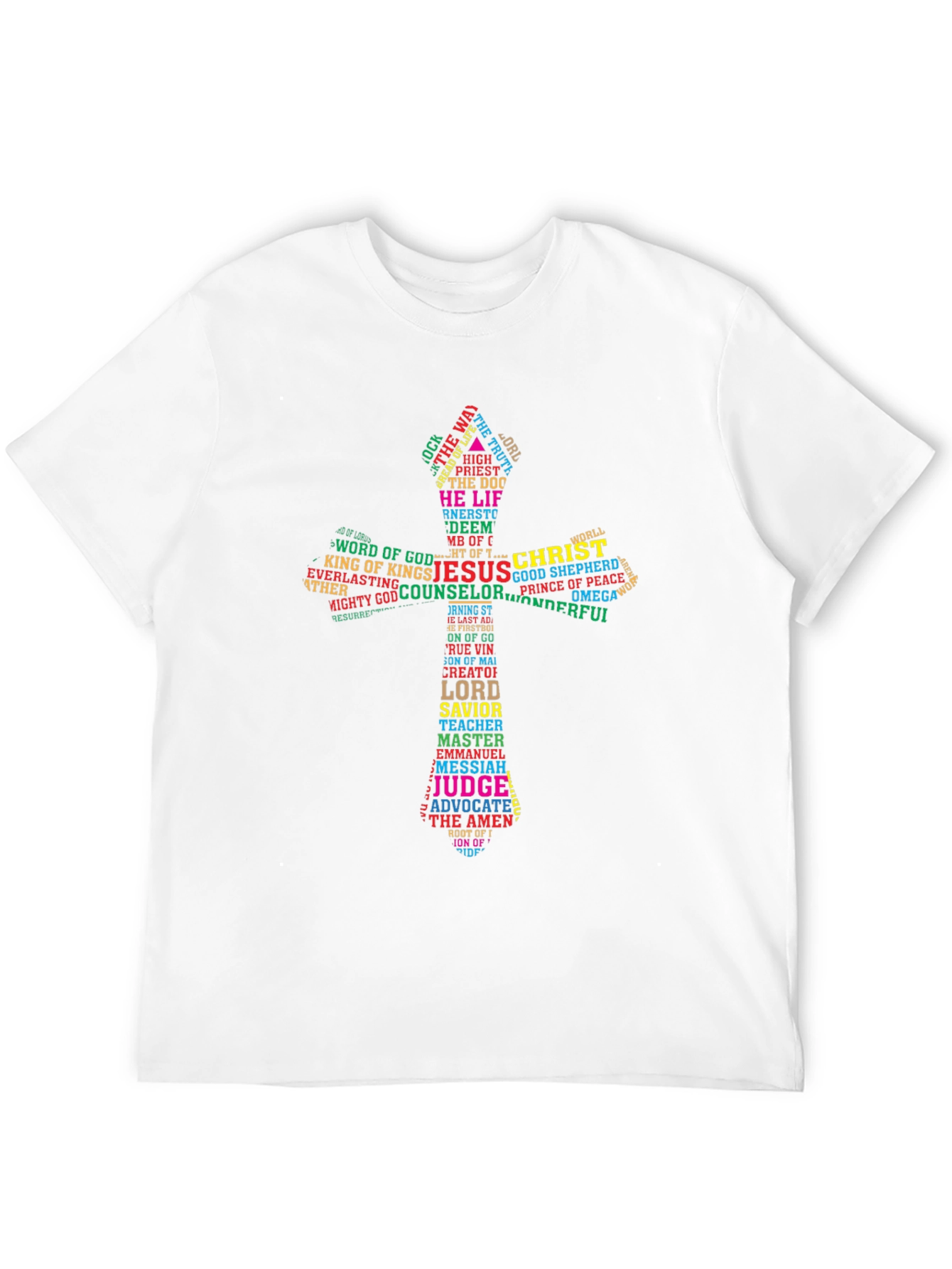 Faith Cross Word Art T-Shirt - Christian Apparel