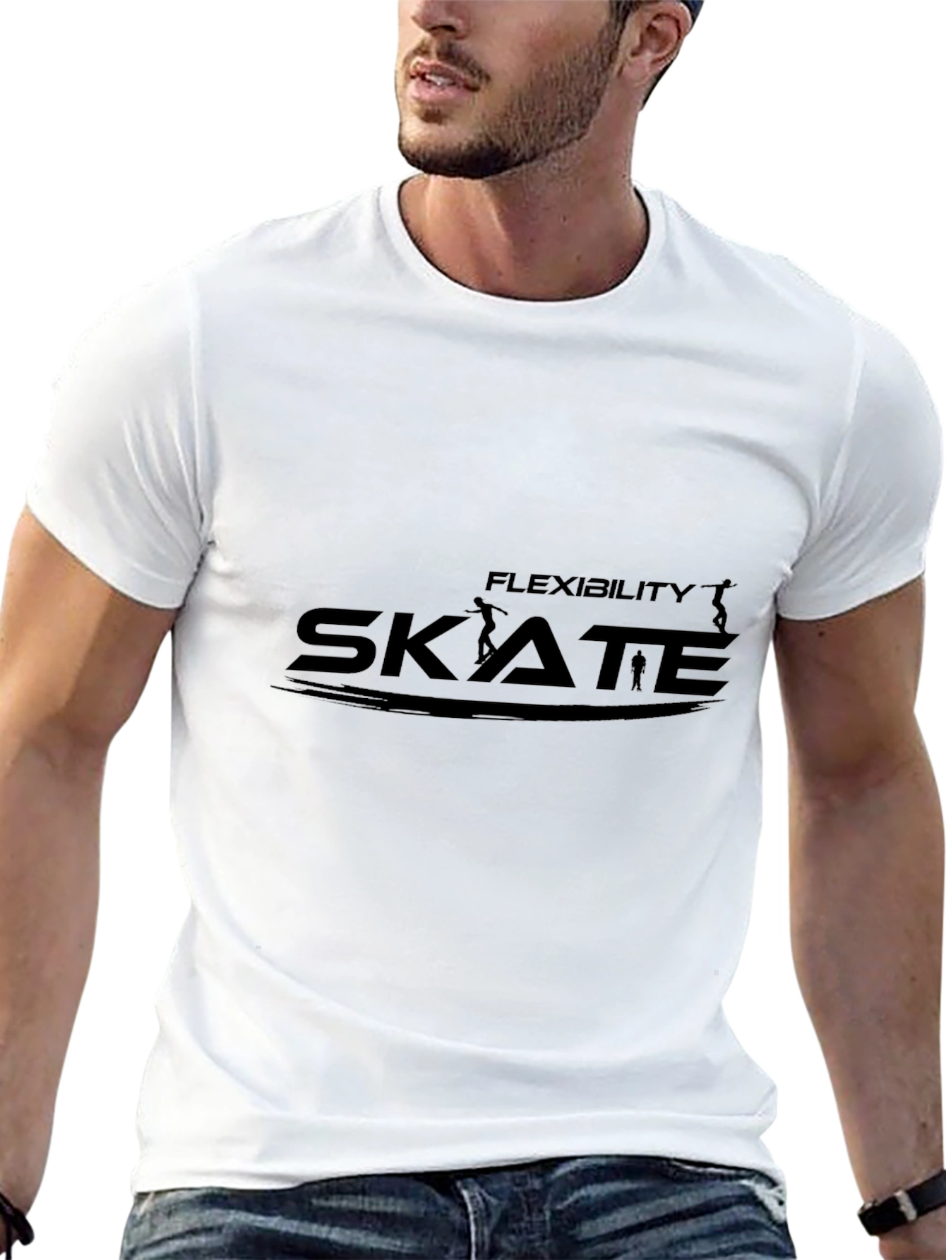 Skateboarding Flexibility Black T-Shirt