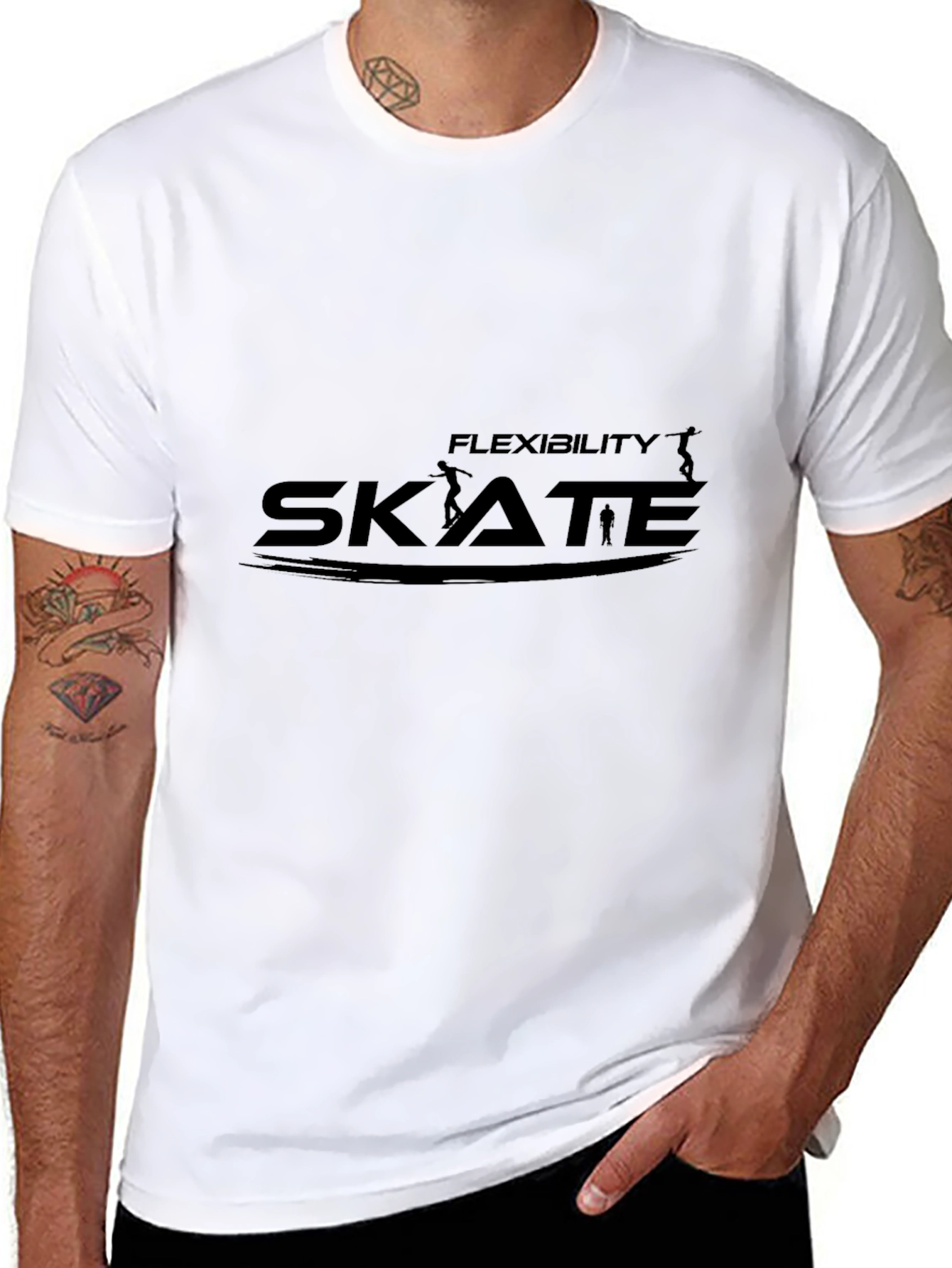 Skateboarding Flexibility Black T-Shirt