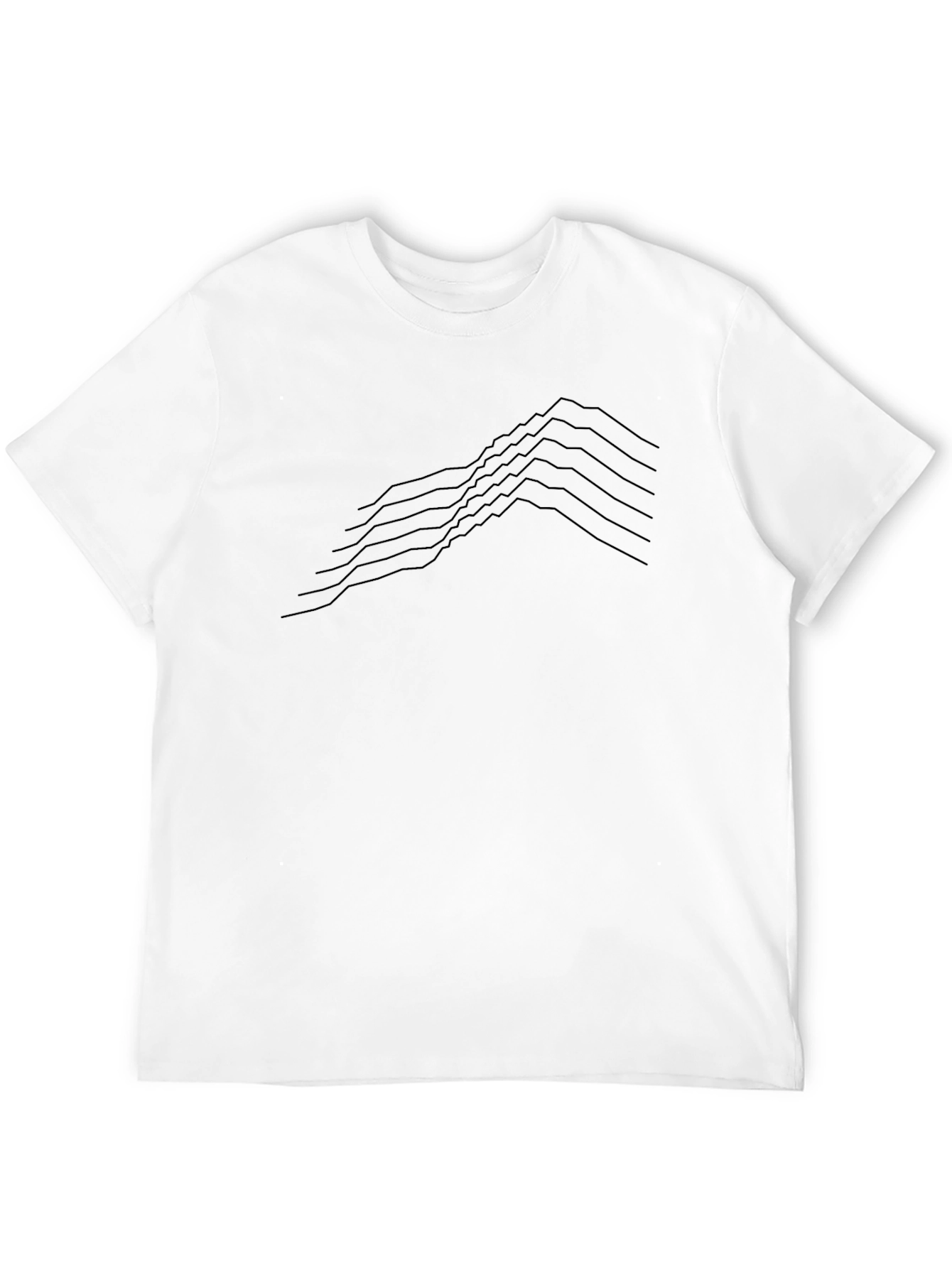 Minimalist Black T-Shirt - Geometric Line Art