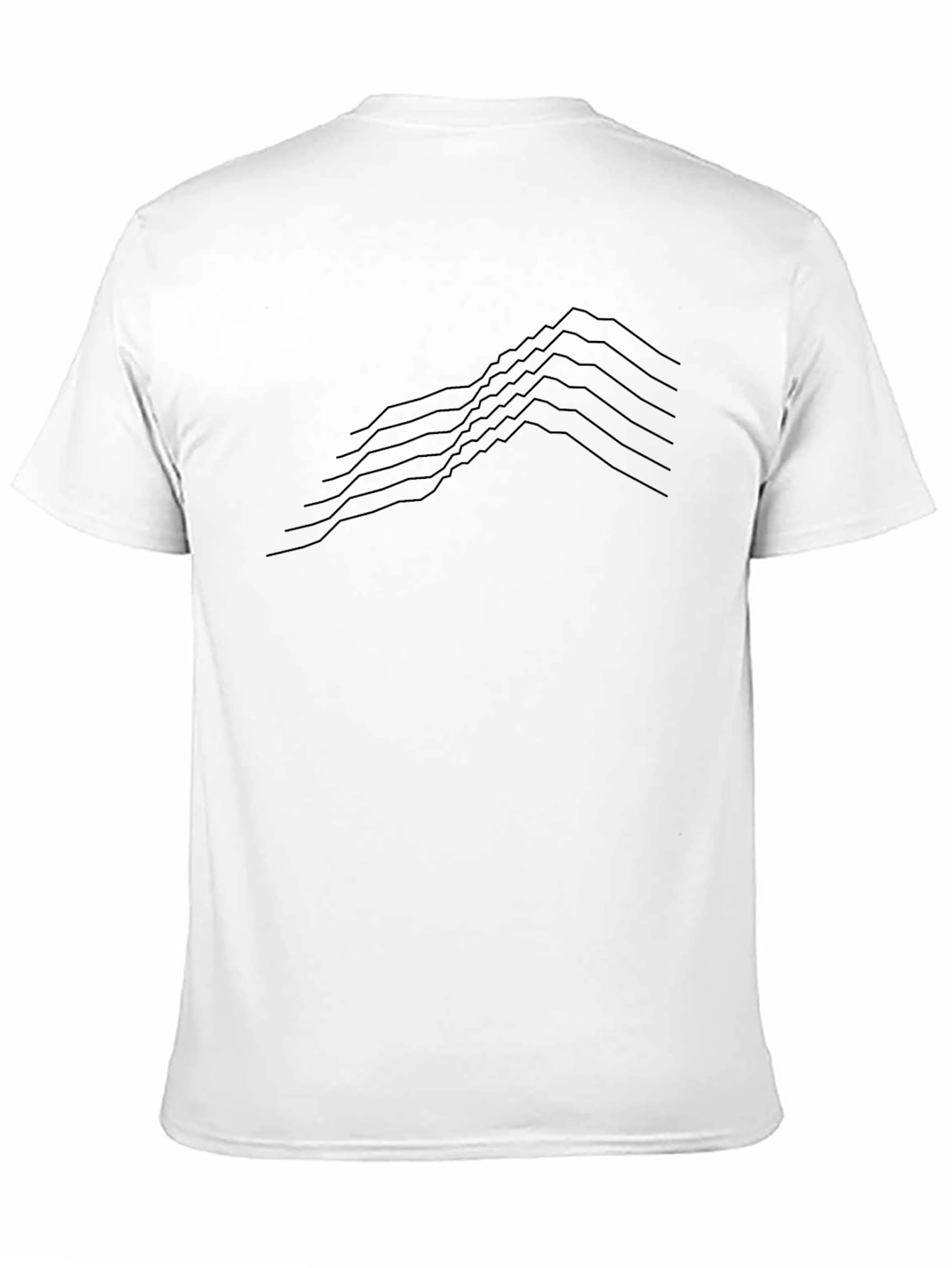 Minimalist Black T-Shirt - Geometric Line Art