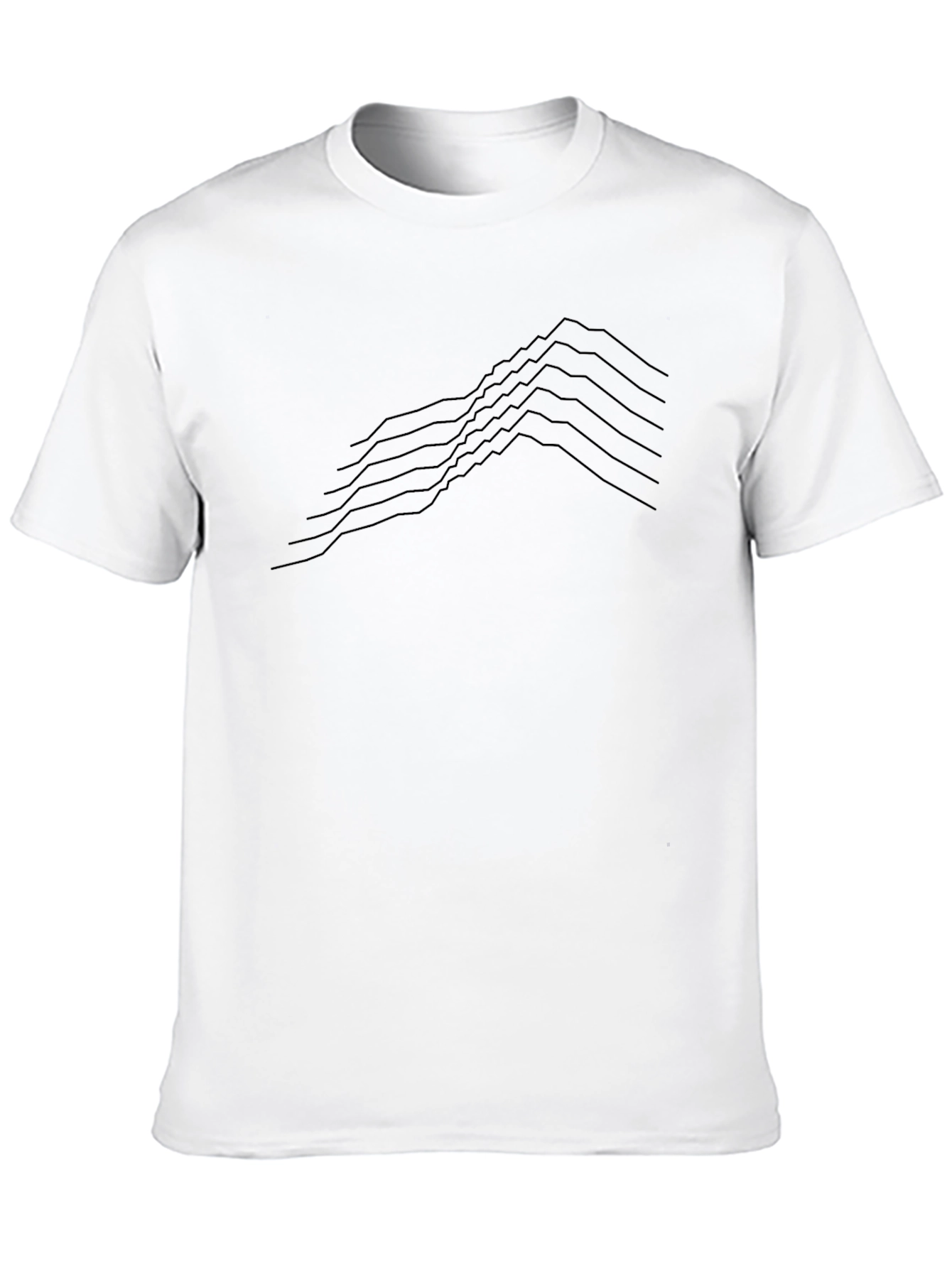 Minimalist Black T-Shirt - Geometric Line Art
