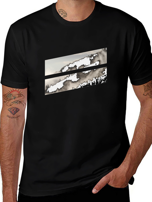 Modern Abstract Graphic Tee - Mountain Mist Design