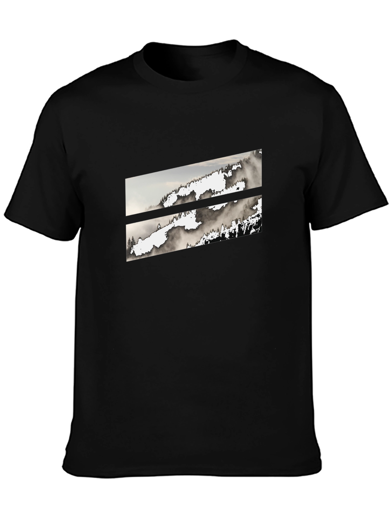 Modern Abstract Graphic Tee - Mountain Mist Design