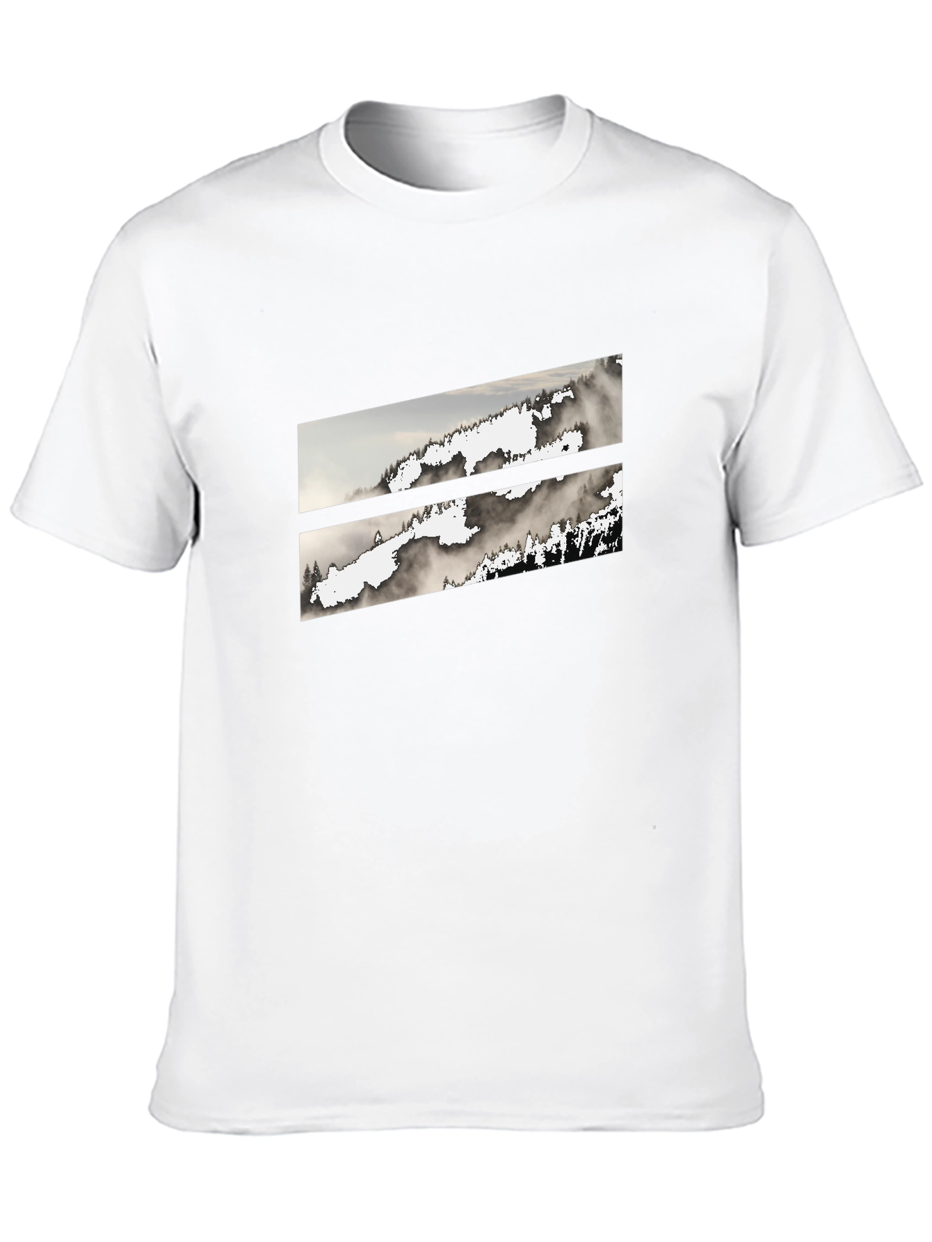 Modern Abstract Graphic Tee - Mountain Mist Design